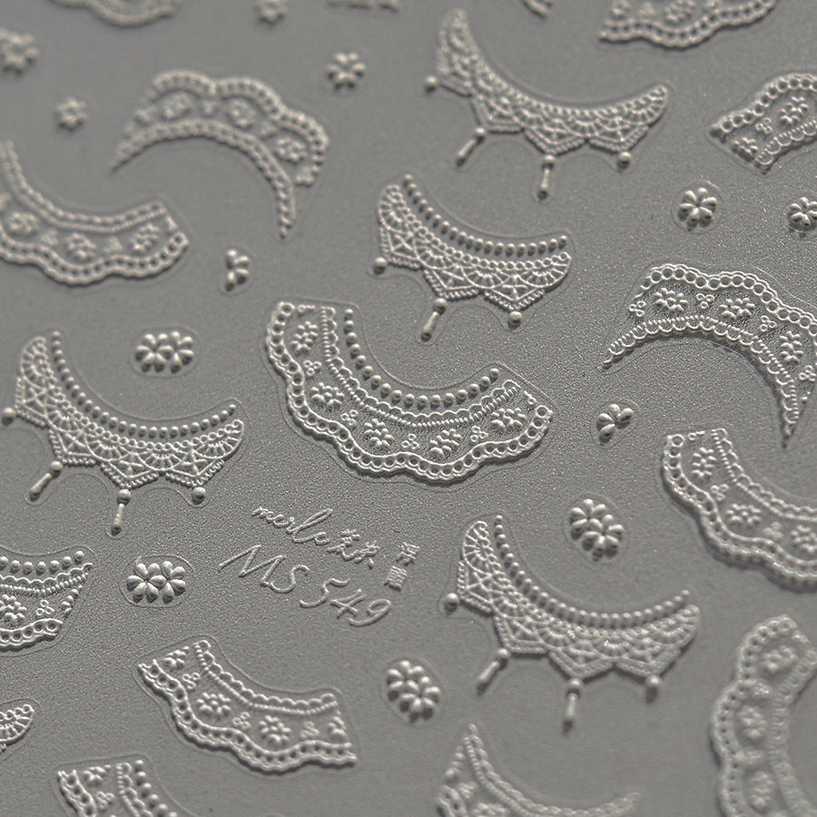 365nails: "White Lace Charm" – Delicate Nail Stickers