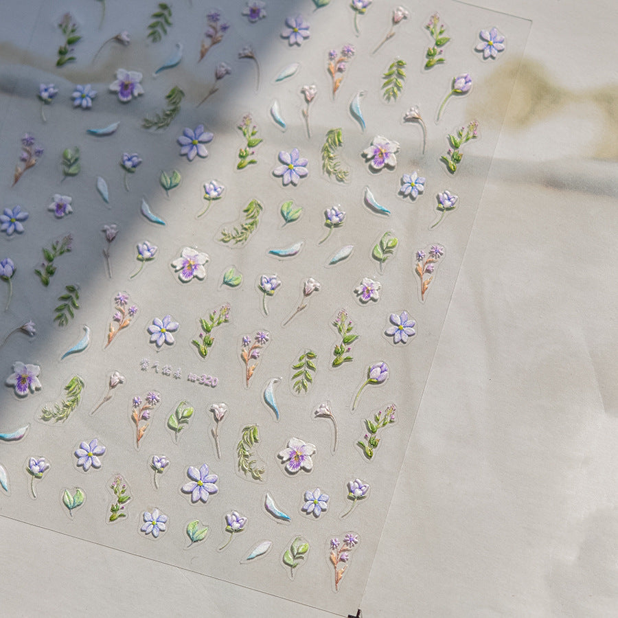 365nails: "set embossé de fleurs sauvages lavande" – Autocollants pour ongles