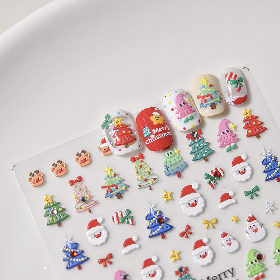 365nails: "Colorful Christmas Tree & Santa" – nail art stickers