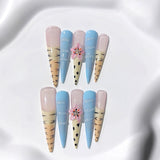 Leopard Floral Extra Long Stiletto Press On Nails