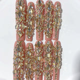 Luxury Blush Crystal Press On Nails