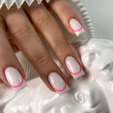 Imagen de uñas simples Imagen de uñas Arte de uñas falso Uñas rectangulares Imagen de uñas adhesivas ｜365nails