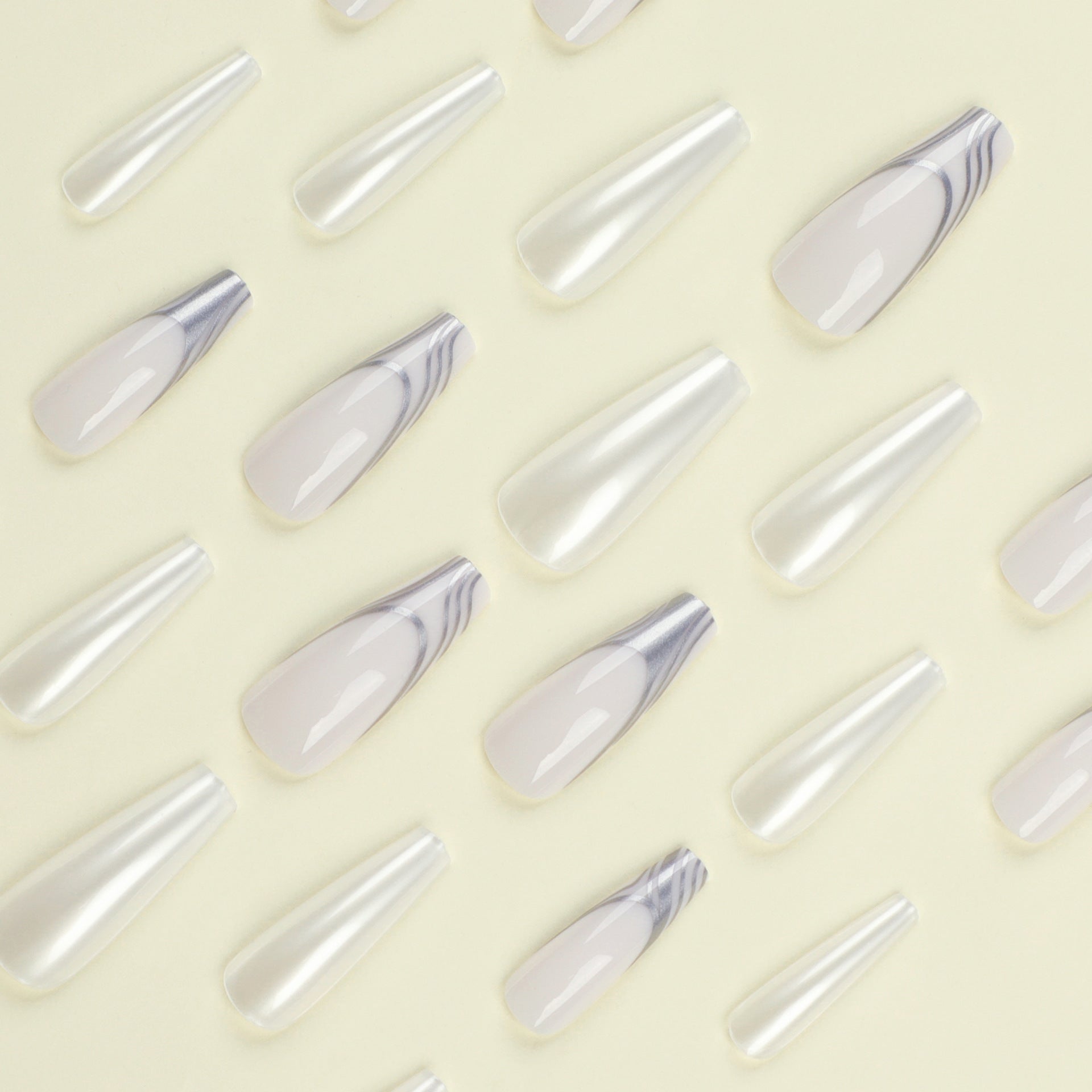 Peças de unha Use peças de unha Arte de unha finalizada Adesivos de unha Peças de arte de unha de balé longas Unhas postiças｜365nails