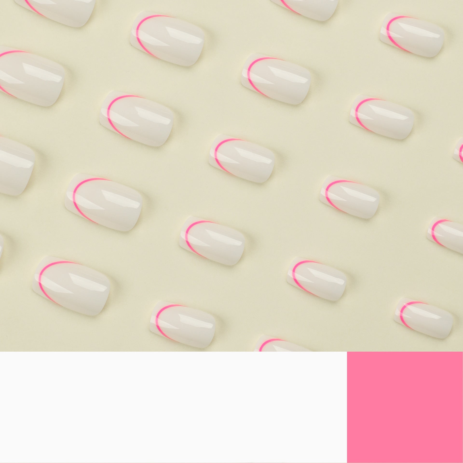 Imagen de uñas simples Imagen de uñas Arte de uñas falso Uñas rectangulares Imagen de uñas adhesivas ｜365nails