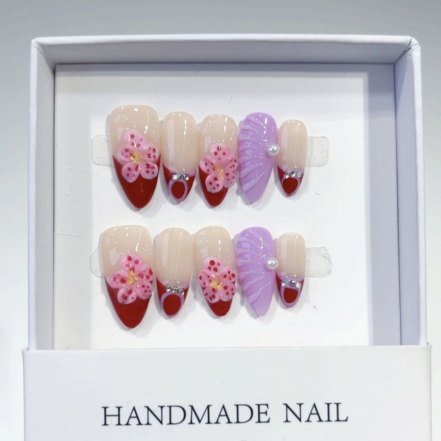 Sakura Dream: "Cherry Petal" – Almond Press-On Nails