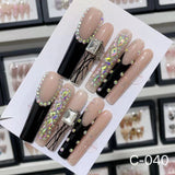 Extra Long 5.5cm Water Pipe Press-On Nails | Handmade Collection | Round Shape