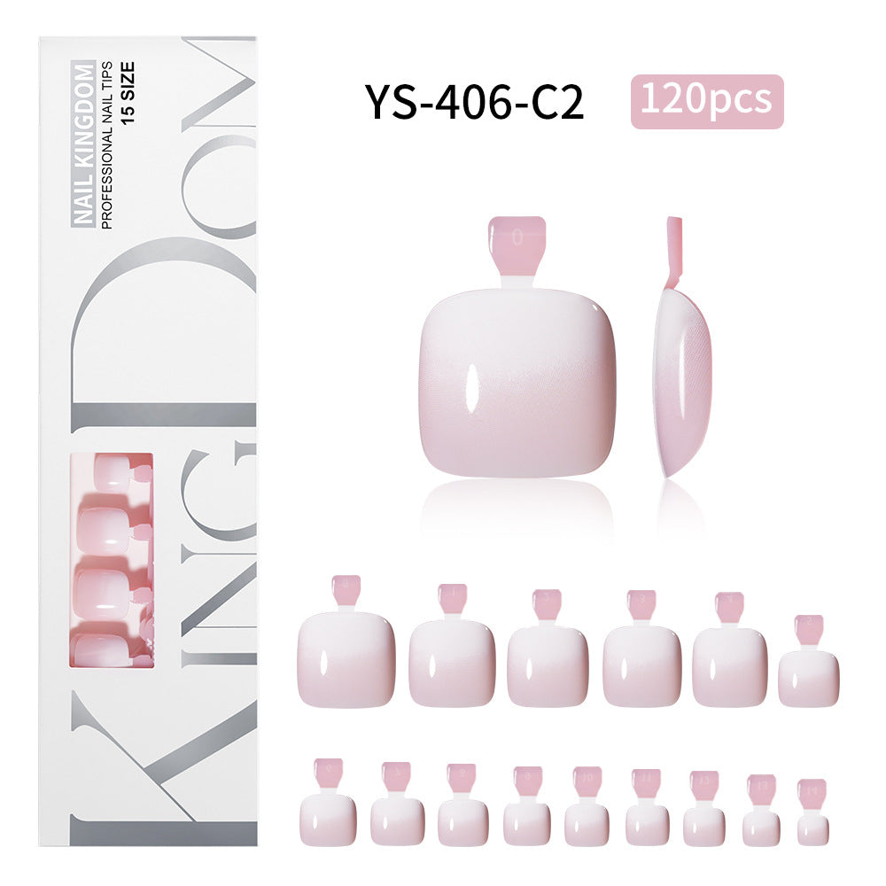 Nail Tips press on nails toenail gradual change wear foot nail patch spray oil prefabricated manicure 120 pieces fake nail piece