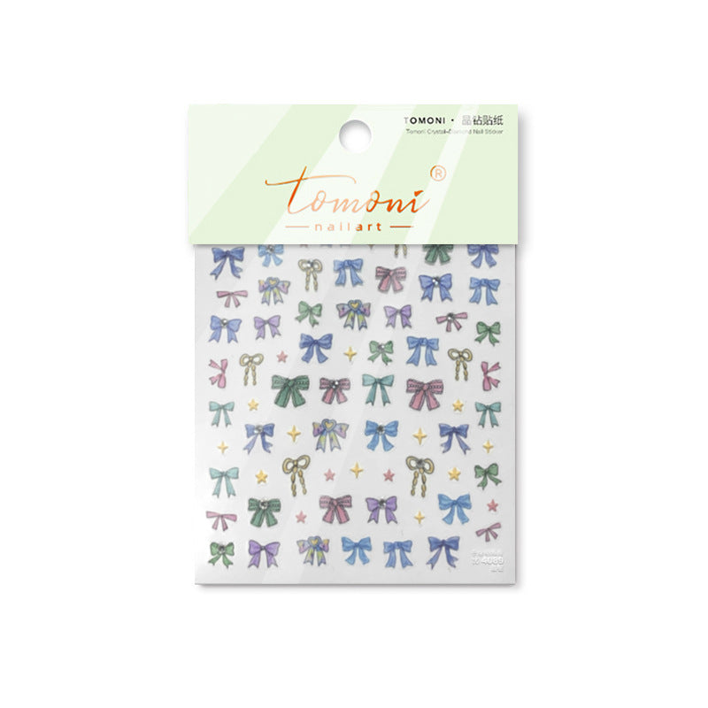 365nails: "Watercolor Multicolor Bow" – nail art stickers