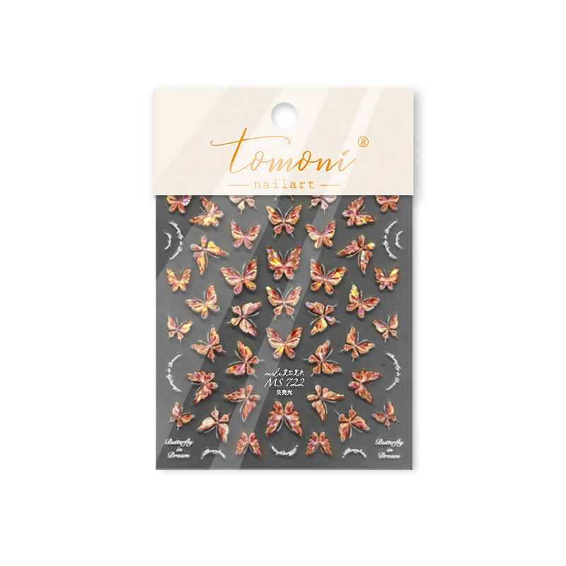 365nails: "Holographic Orange Butterfly" – nail art stickers