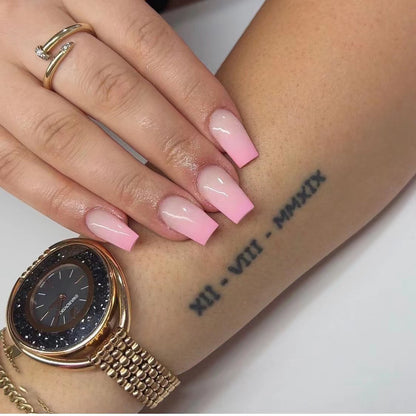 Wear nail wholesale short ballet gradual change powder fake nail piece wholesale nail patch wear nail short nail wear｜365nails