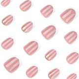 Simple French White Butterfly Gold Glitter Square press-on nails