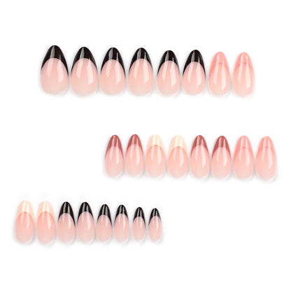 Yiwu manicure press on nails piece simple pink splicing fake nails nails piece Press onable nails piece nails sticker wholesale｜365nails