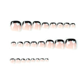 Black French foot nail piece White love  Wholesale fake nail finished patch｜365nails