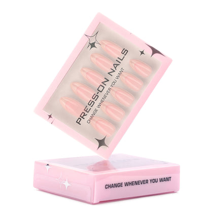 30pcs short almonds simple French beige high sense press-on nails