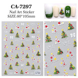 Original Christmas Tree Nail Art Sticker 5D Embossed Three-dimensional Happy Christmas Elements DIY Nail Sticker AA