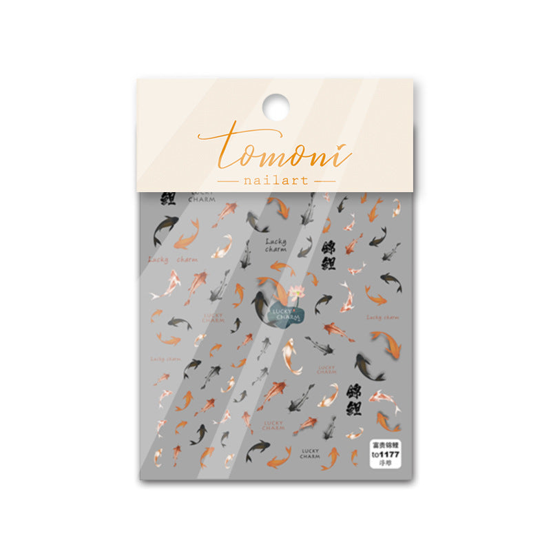 Lucky Koi Collection: "Wealth & Prosperity" – 3D Embossed Nail Sticker