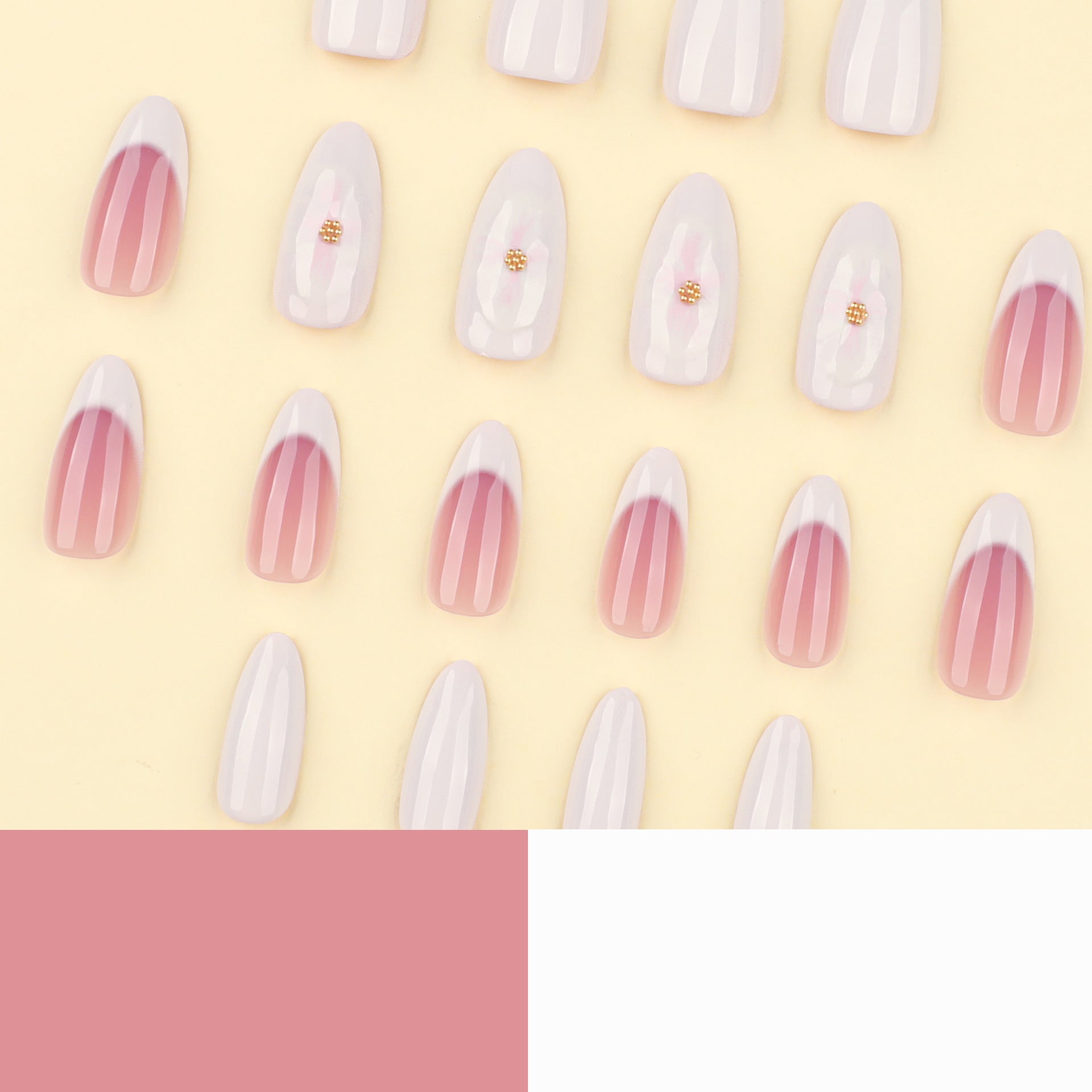"Classic French & 3D Blossom" - Precision Crafted Press-On Nails