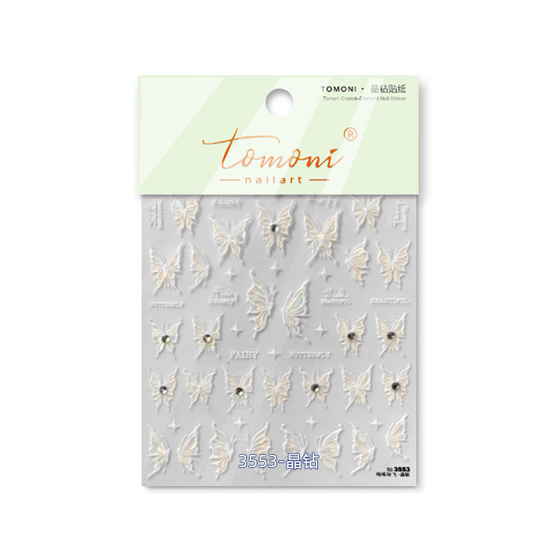 365nails: "Holographic Butterfly with Rhinestone" – Nail Art Stickers
