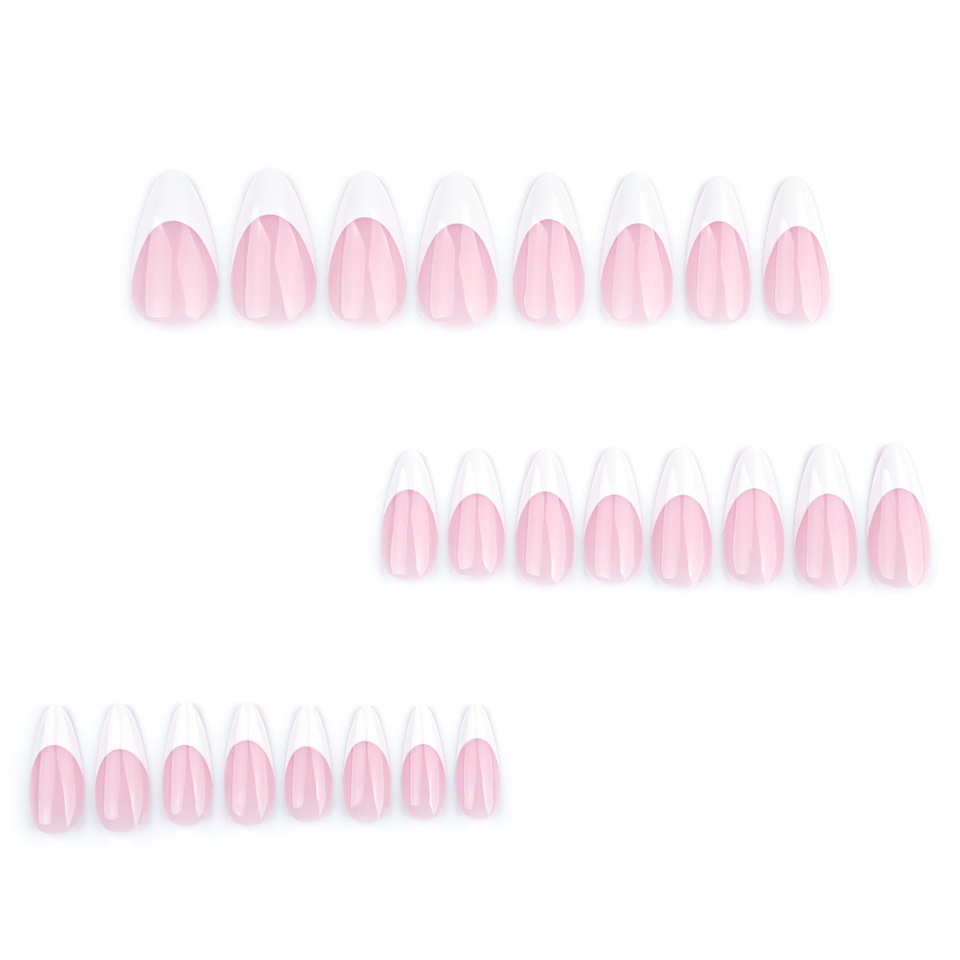 短款杏仁形經典法式白穿戴甲｜熱賣｜可拆卸甲片｜365nails