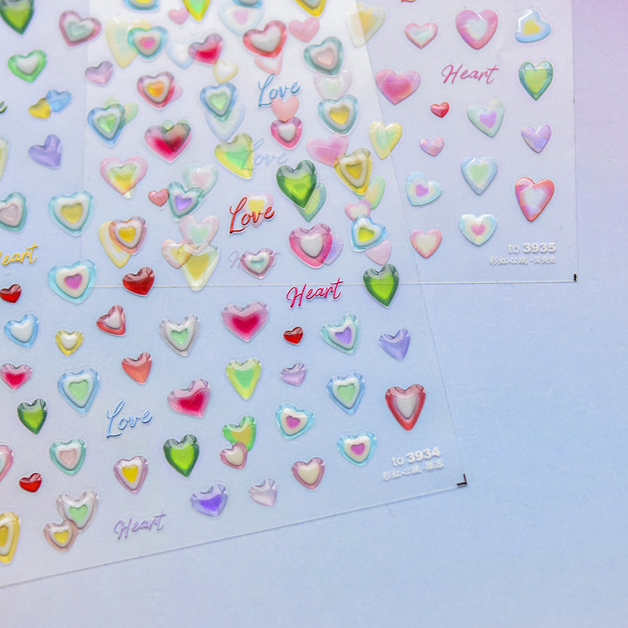 365nails: "Holographic Rainbow Heart" – nail art stickers