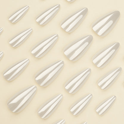 Simple new product coated wearable nail   solid color fake nail almond short wearable nail piece｜365nails
