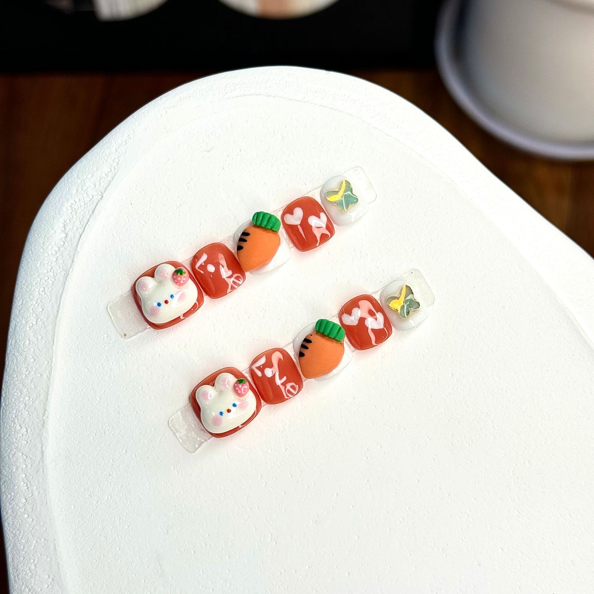 Cute Candy Cartoon Kids Press On Nails Mixed Style Set