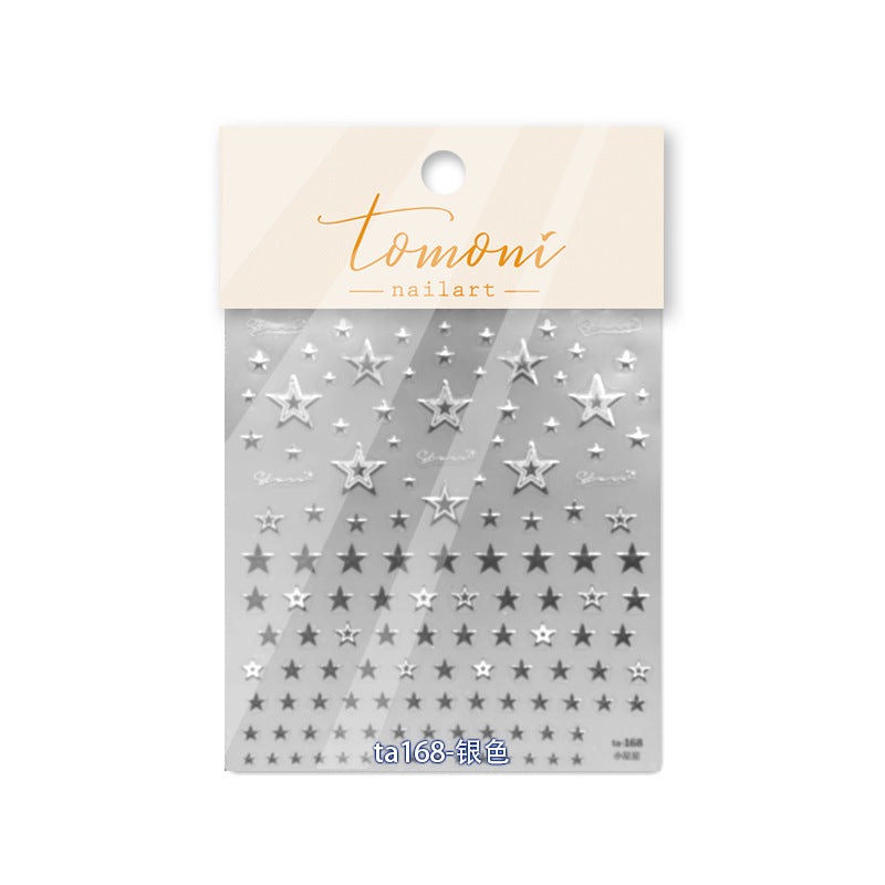 Gold Star: "Celestial Sparkle" – 3D Embossed Nail Sticker