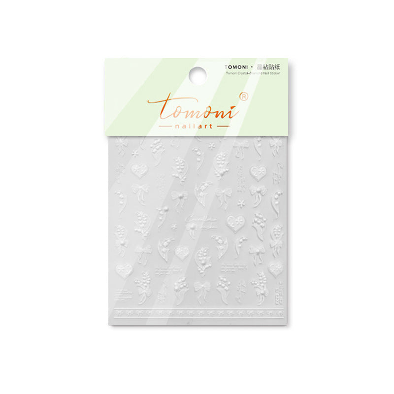 365nails: "White Embossed Lily of the Valley" – nail art stickers