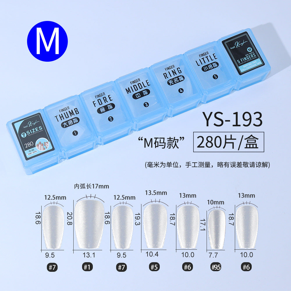 甲片 — 無雕刻無痕 穿戴甲墊 新款 280 pcs，補充尺寸，啞光盒裝，假甲專用 (MOQ=3)