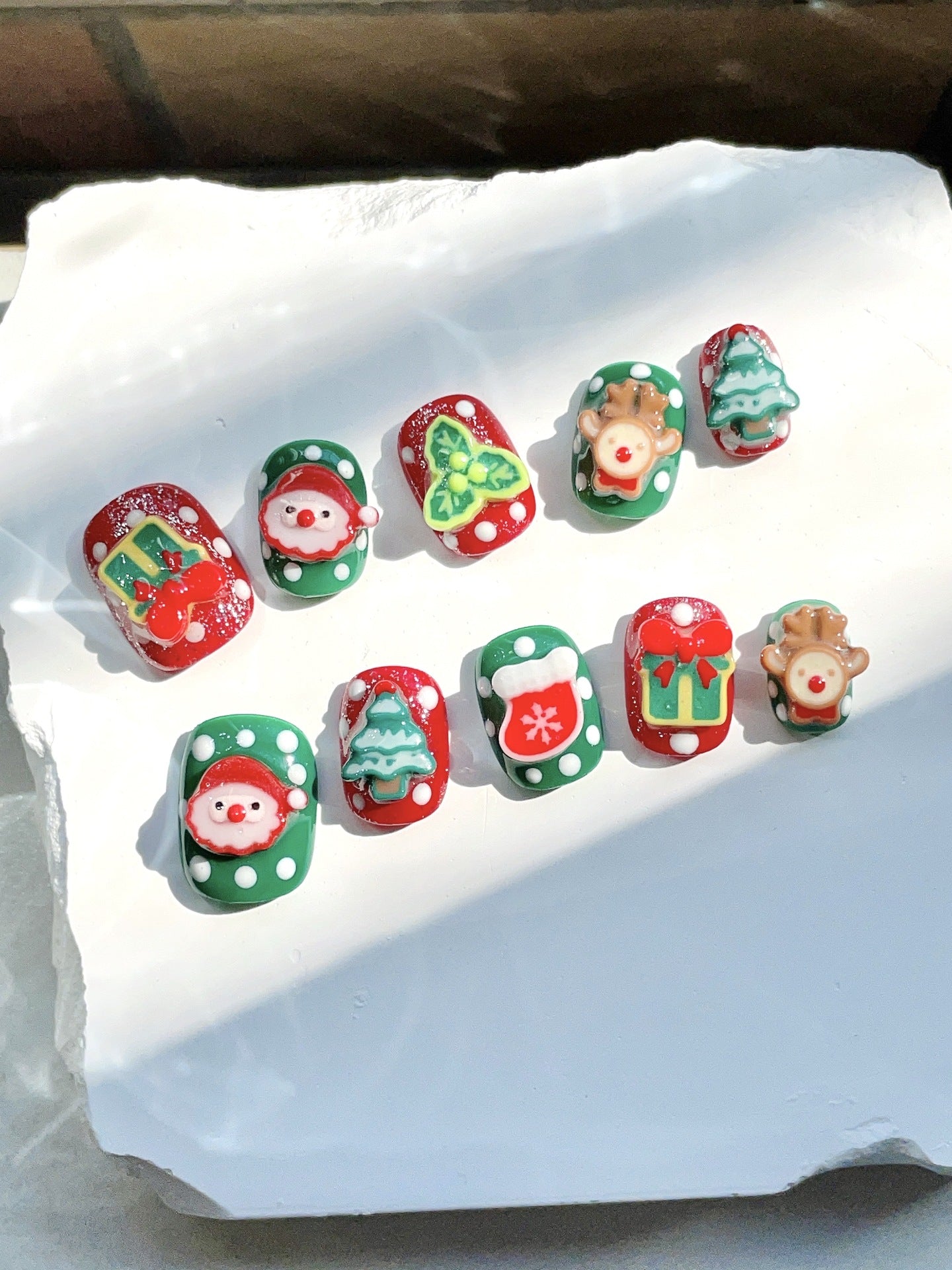 Christmas Collection Handmade press-on nails New Year