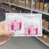 Sweet Heart Bow French Gradient Press On Nails