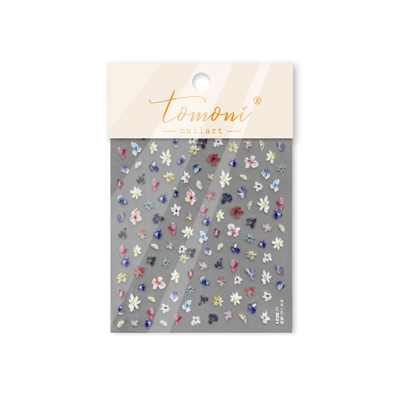 Mini Wildflower Collection: "Meadow Petal" – 3D Embossed Nail Sticker