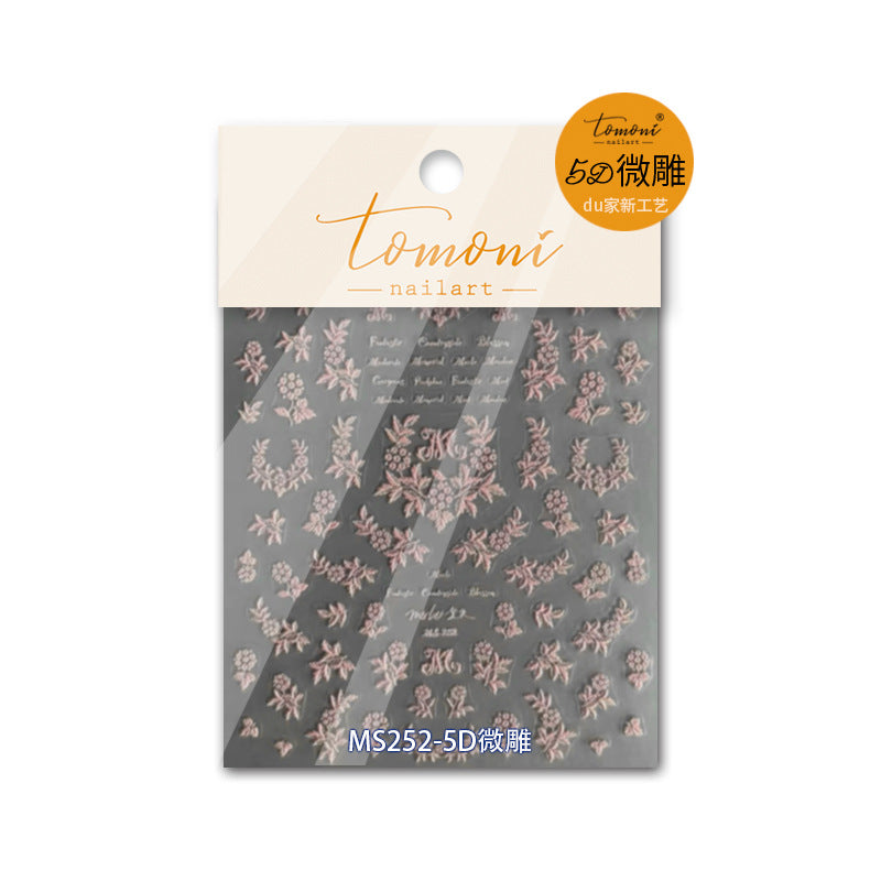 365nails: "5D Embossed White Grape & Vine" – Nail Art Stickers