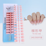Nail Tips New  French press on nails 240 pieces boxed fake nail manicure work in progress matte full sticker French nail piece