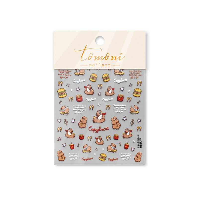 365nails: "Cute Capybara" – nail art stickers