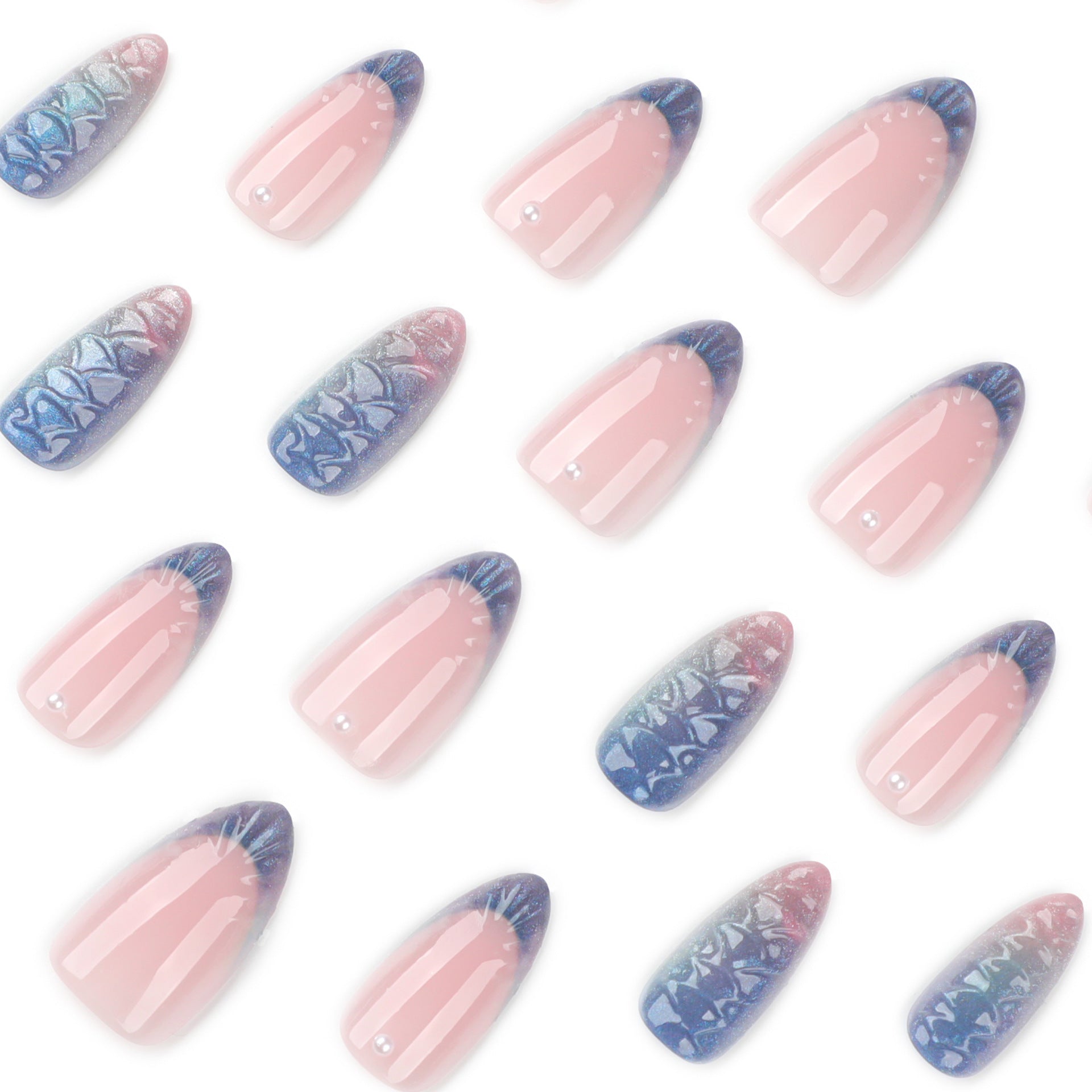 熱銷3D短款法式杏仁形穿戴甲貼 批發（歐美）｜365nails