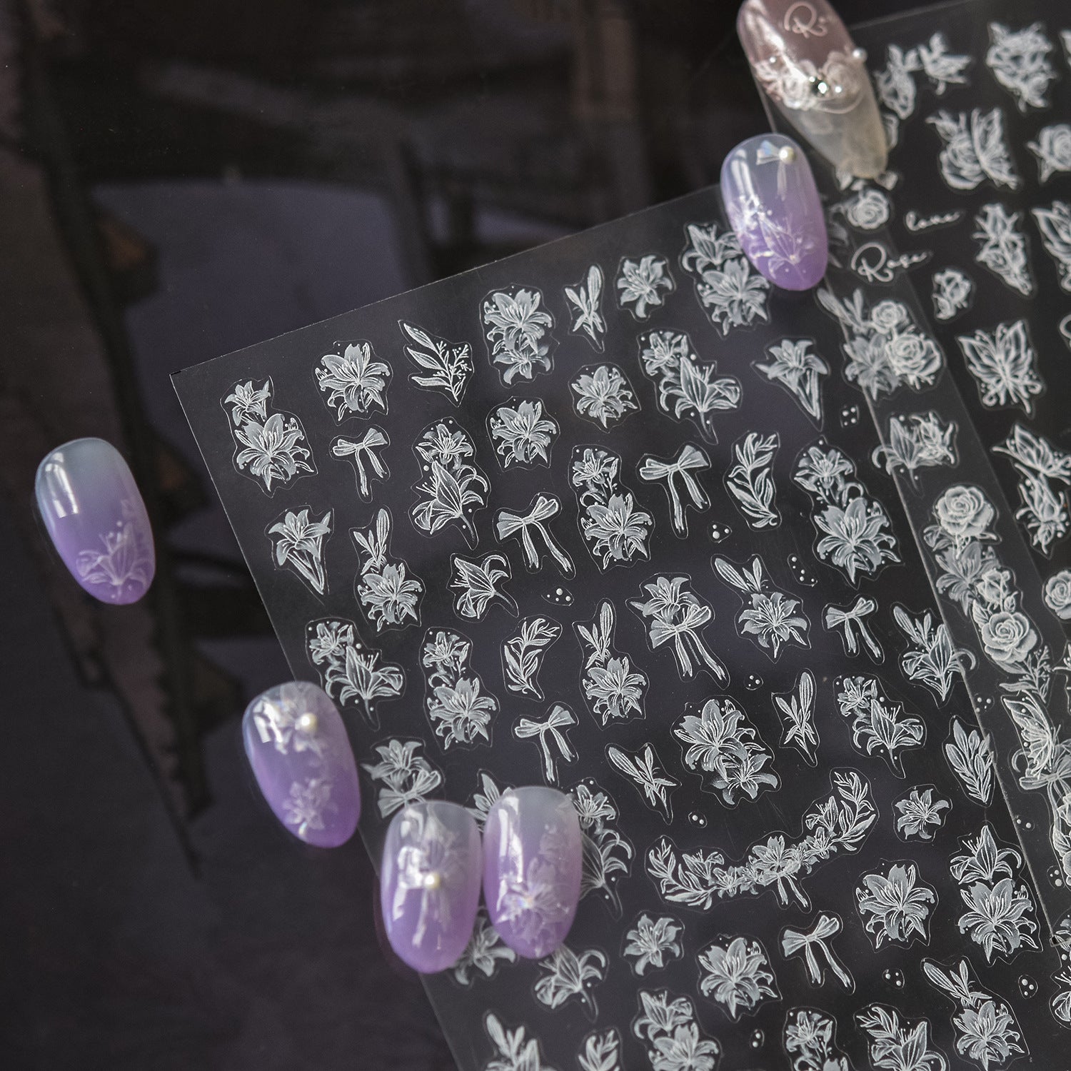 365nails: "White Lace Flower" – nail art stickers