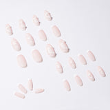 Fita de balé rosa com pérola francesa para unhas postiças com acabamento em unhas falsas, remendo de unha removível ｜ 365nails