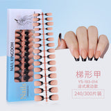 Nail Tips New  French press on nails 240 pieces boxed fake nail manicure work in progress matte full sticker French nail piece