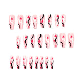 Almofadas para unhas artísticas, pó longo, balé, linhas pretas e brancas, almofadas longas para unhas, atacado｜365nails