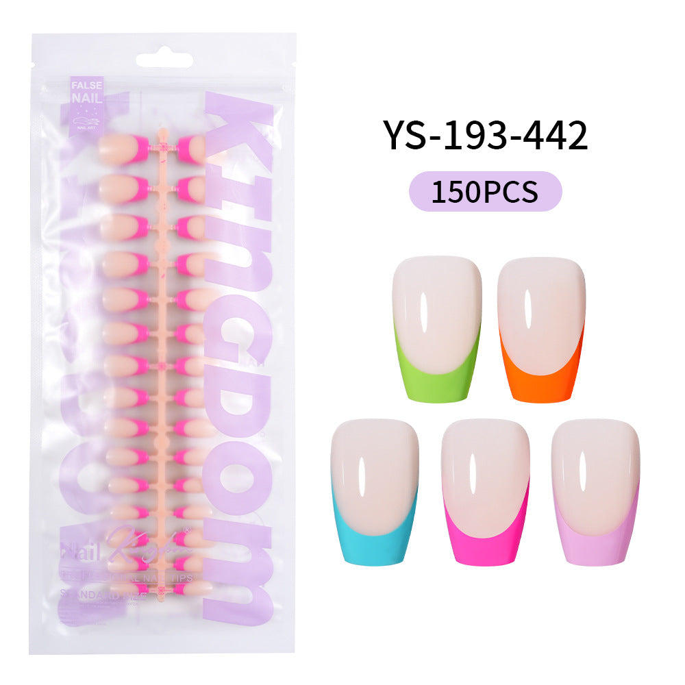 Nail Tips French press on nails  explosion five-color rectangular versatile removable patch manicure 150 pieces fake nail piece