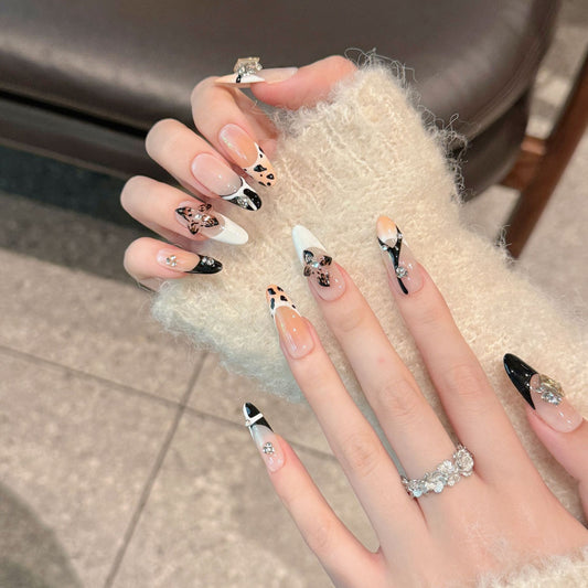 handmade press on nails female flower three-dimensional nail factory fake nails | 365nails