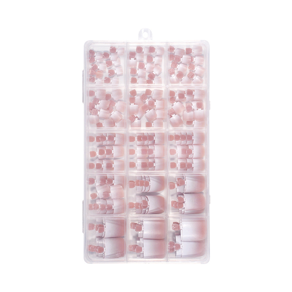 Nail Tips Popular  gradual change toenail press on nails short nude 150 pieces boxed toenail patch nail (MOQ=3)