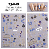 Internet celebrity winter christmas ball nail sticker 5d relief white hollow christmas ball nail sticker jewelry TJ model