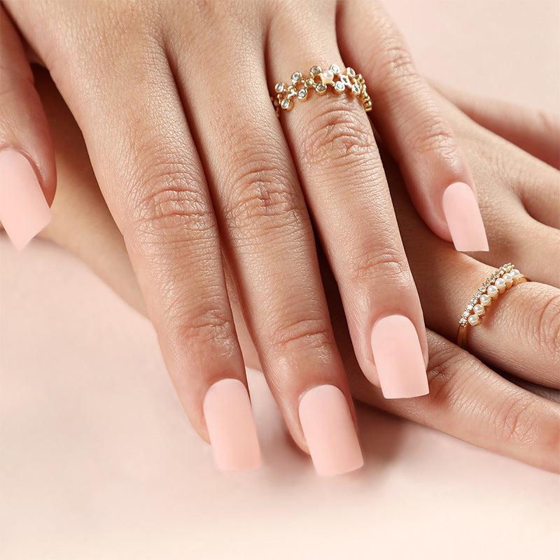 Unhas postiças atacado cor sólida fosca retangular unha postiça peça de unha postiça produto final unhas postiças｜365nails