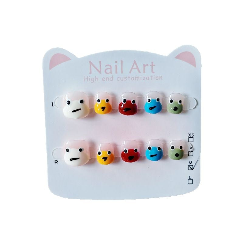 365nails:「逗趣小怪獸」短款方圓形手工製兒童穿戴甲