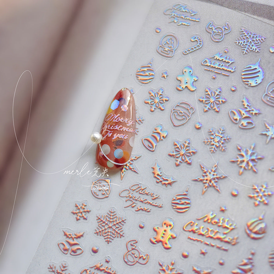 Holographic Pink Christmas – Festive Iridescent Nail Art Set