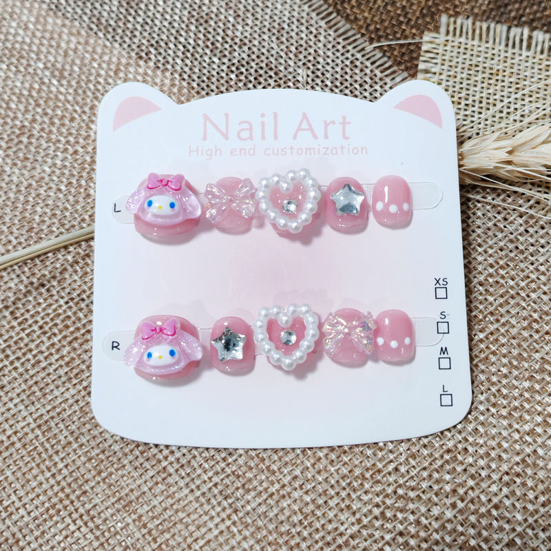 365nails: 甜心旋律 – 短款 方圓形 手工製 兒童穿戴甲