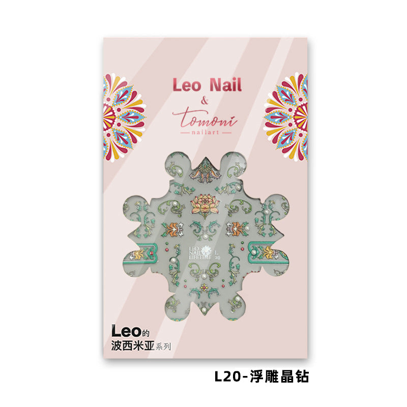 365nails: "Bohemian Lotus Embossed Crystal" – Nail Art Stickers