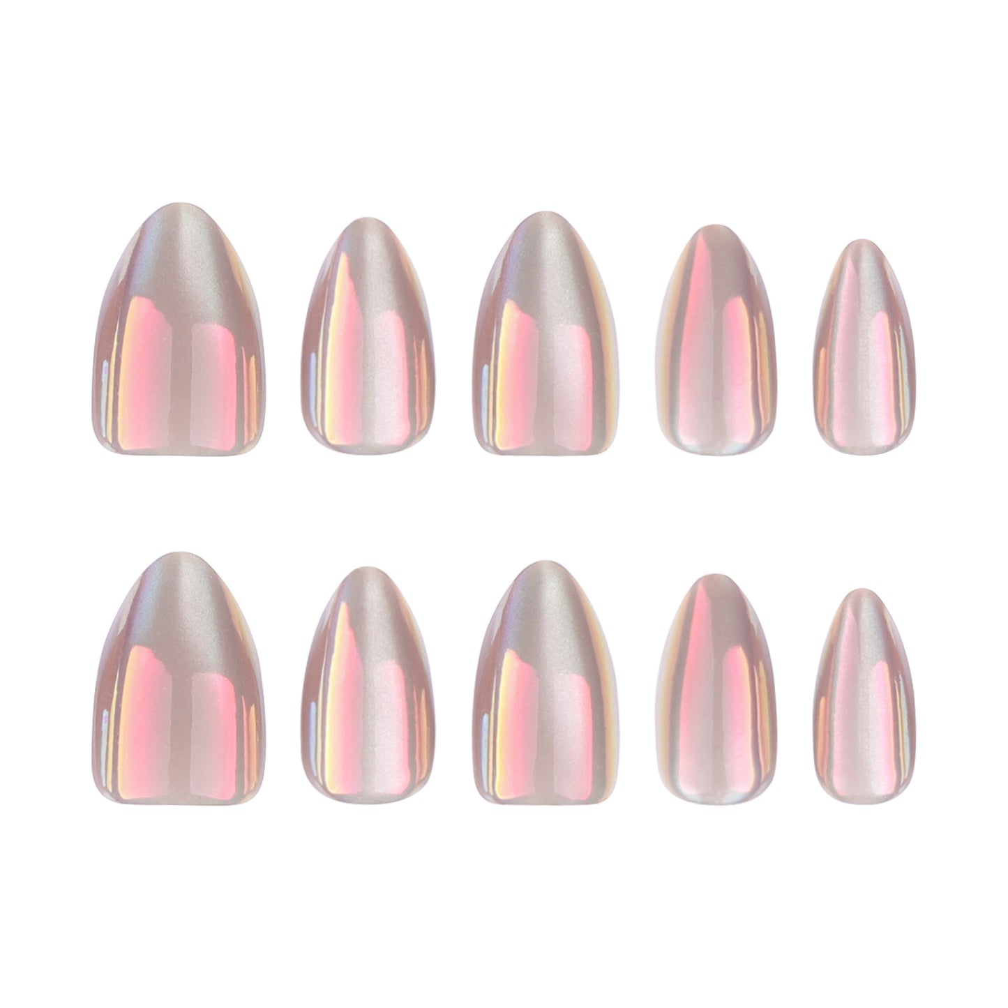 Película para unhas curta em formato de amêndoa, produto acabado, atacado, manicure simples estilo olho de gato Aurora, unhas postiças ｜365nails